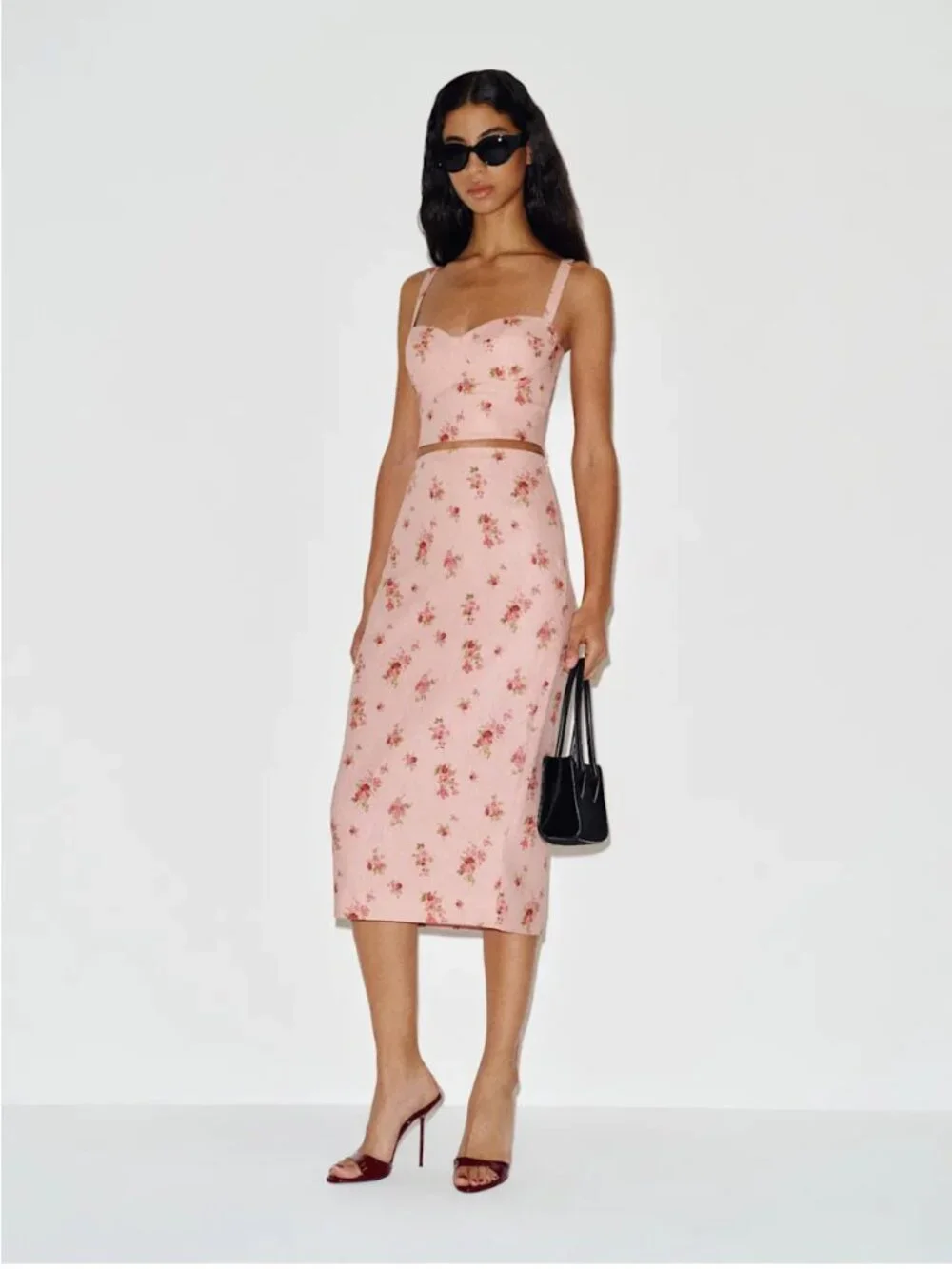 Reformation Fontana Linen Two Piece Pink - Size 4